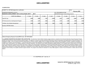 UNCLASSIFIED EXHIBIT R-2, RDT&amp;E Budget Item Justification COST ($ in Millions) February 2005