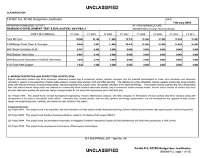 UNCLASSIFIED EXHIBIT R-2, RDT&amp;E Budget Item Justification COST ($ in Millions) February 2005