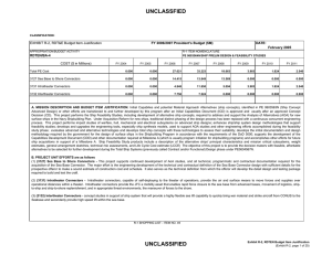 UNCLASSFIED EXHIBIT R-2, RDT&amp;E Budget Item Justification COST ($ in Millions) DATE: