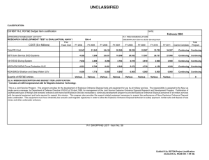 UNCLASSIFIED EXHIBIT R-2, RDT&amp;E Budget Item Justification February 2005