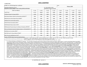 UNCLASSIFIED EXHIBIT R-2, RDT&amp;E Budget Item Justification COST ($ in Millions)