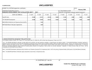 UNCLASSIFIED EXHIBIT R-2, RDT&amp;E Budget Item Justification February 2005