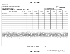 UNCLASSIFIED EXHIBIT R-2, RDT&amp;E Budget Item Justification COST ($ in Millions) February 2005