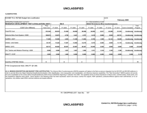 UNCLASSIFIED EXHIBIT R-2, RDT&amp;E Budget Item Justification COST ($ in Millions) February 2005