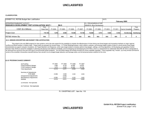 UNCLASSIFIED EXHIBIT R-2, RDT&amp;E Budget Item Justification COST ($ in Millions) February 2005