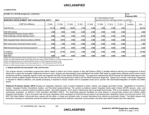 UNCLASSIFIED EXHIBIT R-2, RDT&amp;E Budget Item Justification February 2005