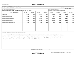 UNCLASSIFIED EXHIBIT R-2, RDT&amp;E Budget Item Justification February 2005