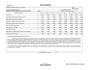 UNCLASSIFIED EXHIBIT R-2, RDT&amp;E Budget Item Justification COST ($ in Millions) February 2005