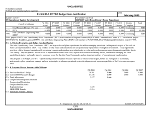 Exhibit R-2, RDT&amp;E Budget Item Justification February 2005 UNCLASSIFIED