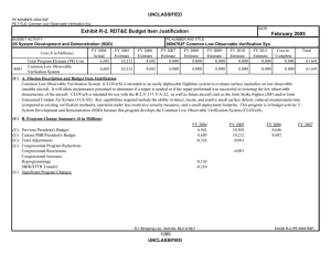 Exhibit R-2, RDT&amp;E Budget Item Justification February 2005 UNCLASSIFIED