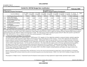 Exhibit R-2, RDT&amp;E Budget Item Justification February 2005 UNCLASSIFIED