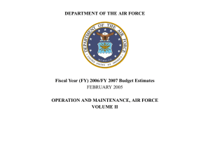 DEPARTMENT OF THE AIR FORCE OPERATION AND MAINTENANCE, AIR FORCE FEBRUARY 2005