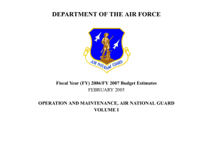 DEPARTMENT OF THE AIR FORCE OPERATION AND MAINTENANCE, AIR NATIONAL GUARD