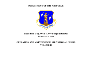 DEPARTMENT OF THE AIR FORCE OPERATION AND MAINTENANCE, AIR NATIONAL GUARD