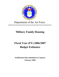 Department of the Air Force Military Family Housing Fiscal Year (FY) 2006/2007
