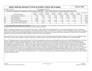 ARMY RDT&amp;E BUDGET ITEM JUSTIFICATION (R2 Exhibit)