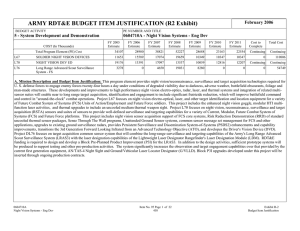 ARMY RDT&amp;E BUDGET ITEM JUSTIFICATION (R2 Exhibit) February 2006