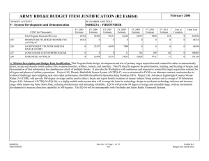 ARMY RDT&amp;E BUDGET ITEM JUSTIFICATION (R2 Exhibit) February 2006