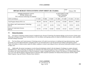 RDT&amp;E BUDGET ITEM JUSTIFICATION SHEET (R-2 Exhibit) UNCLASSIFIED