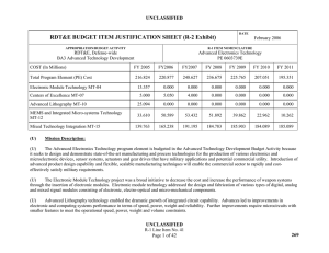 RDT&amp;E BUDGET ITEM JUSTIFICATION SHEET (R-2 Exhibit) UNCLASSIFIED