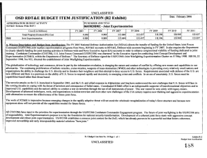 - Exhibit) OSD RDT&amp;E BUDGET ITEM JUSTIFICATION (FU