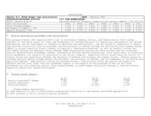 UNCLASSIFIED  Exhibit R-2, RDT&amp;E Budget Item Justification DATE: