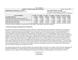 UNCLASSIFIED Date:  February 2006 RDT&amp;E, Defense-Wide/Applied Research - BA2