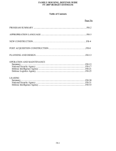 FAMILY HOUSING, DEFENSE-WIDE FY 2007 BUDGET ESTIMATE  Table of Contents
