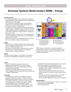 Business Systems Modernization (BSM) – Energy