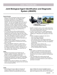 Joint Biological Agent Identification and Diagnostic System (JBAIDS)