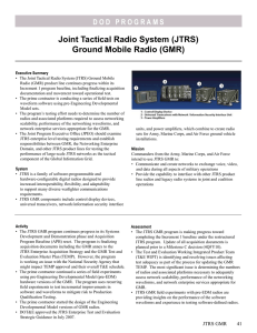 Joint Tactical Radio System (JTRS) Ground Mobile Radio (GMR)