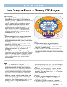 Navy Enterprise Resource Planning (ERP) Program