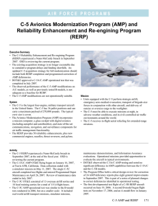 C-5 Avionics Modernization Program (AMP) and Reliability Enhancement and Re-engining Program (RERP)