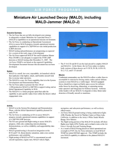 Miniature Air Launched Decoy (MALD), including MALD-Jammer (MALD-J)