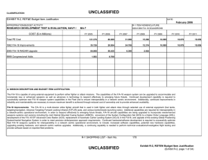 UNCLASSIFIED EXHIBIT R-2, RDT&amp;E Budget Item Justification COST ($ in Millions) February 2006