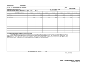 EXHIBIT R-2, RDT&amp;E Budget Item Justification COST ($ in Millions) February 2006