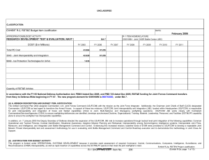 EXHIBIT R-2, RDT&amp;E Budget Item Justification COST ($ in Millions) February 2006