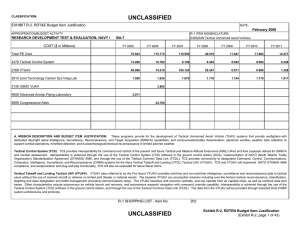 UNCLASSIFIED EXHIBIT R-2, RDT&amp;E Budget Item Justification COST ($ in Millions) February 2006