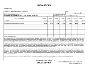 UNCLASSIFIED EXHIBIT R-2, RDT&amp;E Budget Item Justification February 2006