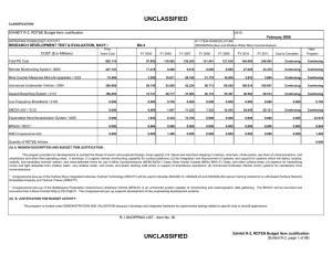 UNCLASSIFIED EXHIBIT R-2, RDT&amp;E Budget Item Justification February 2006