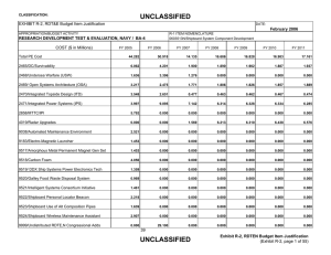 UNCLASSIFIED EXHIBIT R-2, RDT&amp;E Budget Item Justification February 2006