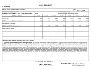 UNCLASSIFIED EXHIBIT R-2, RDT&amp;E Budget Item Justification COST ($ in Millions) February 2006