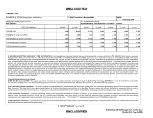 UNCLASSIFIED EXHIBIT R-2, RDT&amp;E Budget Item Justification COST ($ in Millions) DATE: