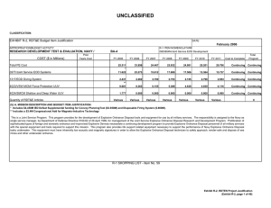 UNCLASSIFIED EXHIBIT R-2, RDT&amp;E Budget Item Justification February 2006