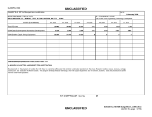 UNCLASSIFIED EXHIBIT R-2, RDT&amp;E Budget Item Justification February 2006