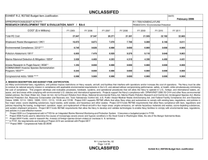 UNCLASSIFED EXHIBIT R-2, RDT&amp;E Budget Item Justification COST ($ in Millions) February 2006