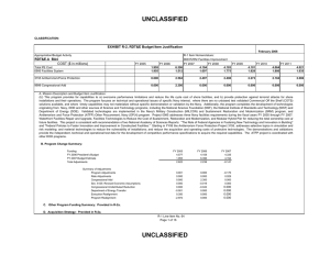 UNCLASSIFIED EXHIBIT R-2, RDT&amp;E Budget Item Justification RDT&amp;E.A  BA4