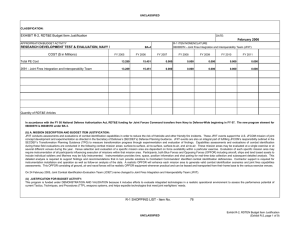 EXHIBIT R-2, RDT&amp;E Budget Item Justification February 2006