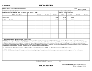 UNCLASSIFIED EXHIBIT R-2, RDT&amp;E Budget Item Justification COST ($ in Millions) February 2006