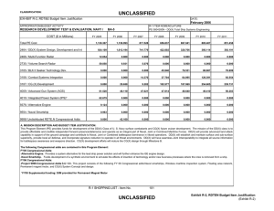 UNCLASSIFIED EXHIBIT R-2, RDT&amp;E Budget Item Justification February 2006